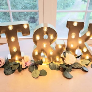 JOY Metal Marquee Light/Christmas Light Up Letters/Light Up Letter/Marquee Sign/Etsy Wedding Sign/ Marquee Letter/Table Light Up Name Sign image 8