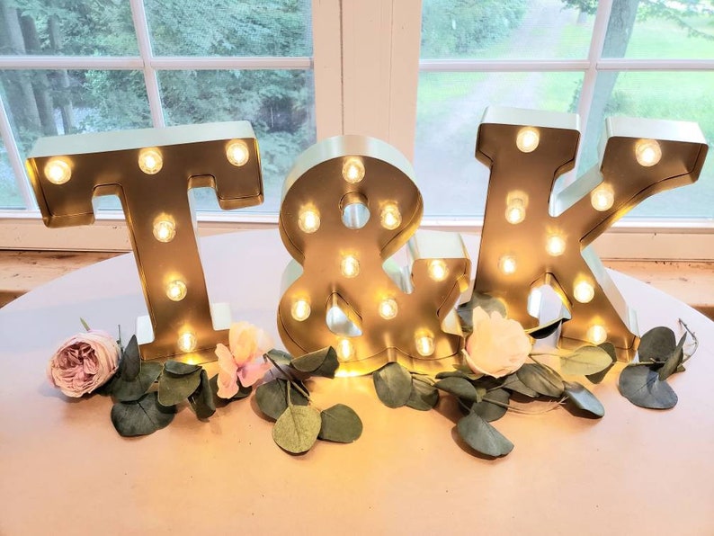 JOY Metal Marquee Light/Christmas Light Up Letters/Light Up Letter/Marquee Sign/Etsy Wedding Sign/ Marquee Letter/Table Light Up Name Sign image 8