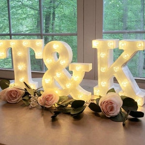 WHITE Wedding Marquee Letters Personalized Light Letters Light Up Letter Marquee Sign Valentines Gift Table Light Up Name Sign afbeelding 4