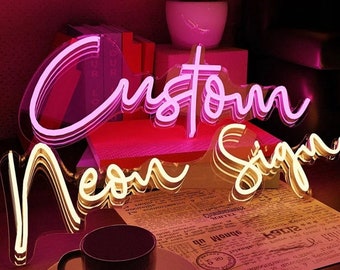 Wedding Neon Sign Deposit | Custom Neon Name Sign | Last Name Neon Sign | Neon Light | Room Decor Aesthetic | Battery | Gift | Wall Decor