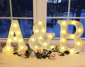 12" Metal Wedding Marquee Light | Light Up Letters | Light Up Number/Marquee Sign/Etsy Table Sign/Marquee Letter/Large Light Up Bar Sign