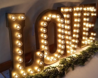 GOLD Large Wedding Marquee Light | Light Up Letter | Giant Light Up Letter/ LED Marquee Sign/ Etsy Wedding Sign/Marquee Letter/21" Light