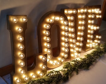 GOLD Wedding Marquee Light | Large Light Up Letter | Giant Light Up Letter/ Marquee Sign | Etsy Wedding Sign/ Marquee Letter/21" Large Light