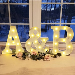 WHITE Wedding Marquee Letters Personalized Light Letters Light Up Letter Marquee Sign Etsy Wedding Gift Table Light Up Name Sign image 4