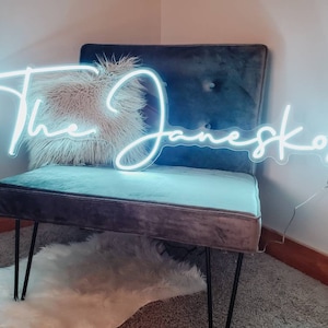 Wedding Neon Sign Couples Name Sign Custom Neon Sign Livingroom Neon Signs Names Neon Sign Last Name Neon Sign Wedding Name Sign image 2