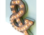 Galvanized Metal Marquee Light Letter- 21"