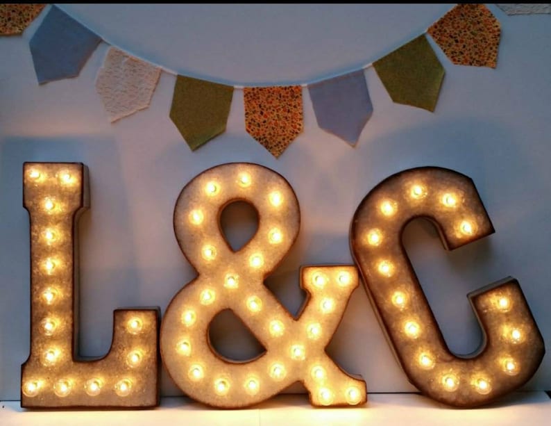 GOLD Large Wedding Marquee Light Light Up Letter Giant Light Up Letter/ LED Marquee Sign/ Etsy Wedding Sign/Marquee Letter/21 Light image 6