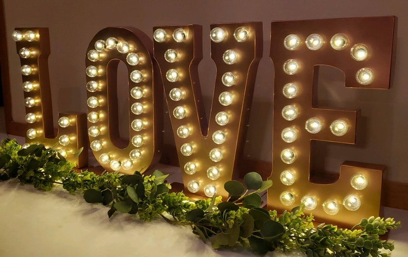 GOLD Large Wedding Marquee Light Light Up Letter Giant Light Up Letter/ LED Marquee Sign/ Etsy Wedding Sign/Marquee Letter/21 Light image 8