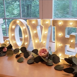 WHITE Wedding Marquee Letters Personalized Light Letters Light Up Letter Marquee Sign Valentines Gift Table Light Up Name Sign afbeelding 1