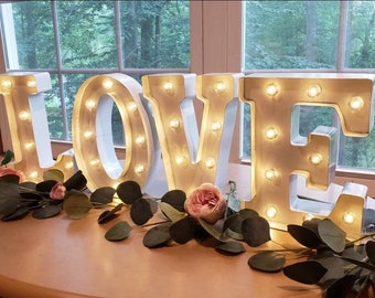 WHITE Wedding Marquee Letters | Personalized Light Letters | Light Up Letter | Marquee Sign | Valentines Gift | Table Light Up Name Sign