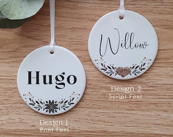 Personalised Ornament, Name Christmas Ornament, Festive Christmas, Printed both sides, Christmas Decoration, Keepsake.