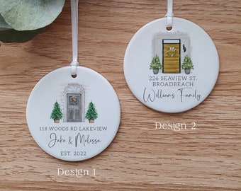 Personalised Home Ornament, Christmas New Home Ornament, Entrance Door Christmas, First Home Decoration, Keepsake.