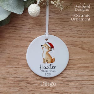 Christmas Australian Baby Dingo, Ceramic Ornament