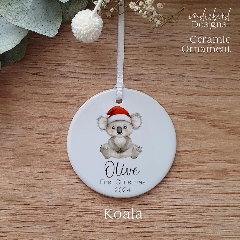 Christmas Australian Baby Koala, Ceramic Ornament