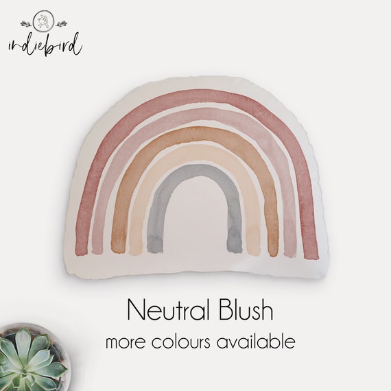 Rainbow Pillow Neutral Blush Dusty Rose Lavender Sun Kiss Opal Nursery Personalised Pillow Kids Room Bedroom Decor