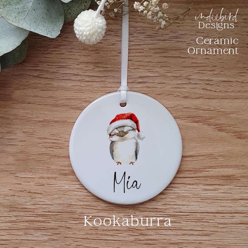Christmas Australian Baby Kookaburra, Ceramic Ornament