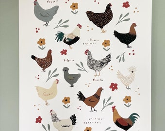 Chicken- Illustrated Print