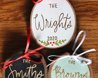 Hand Painted Custom Family Name Ornament