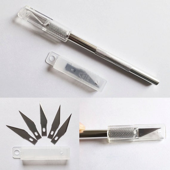Xacto Knife with 5 New 11 Blades Set for Cutting Polymer Etsy