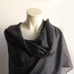 wool&silk, stole, xxl scarf, black unisex