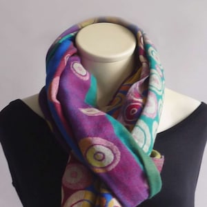 XXL scarf, stole, wool, multicolour