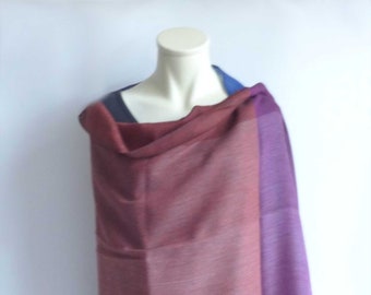 XXL light wool scarf stole scarf wool colorful rust blue purple