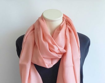 Wool&Silk XXL scarf stole light and cozy apricot