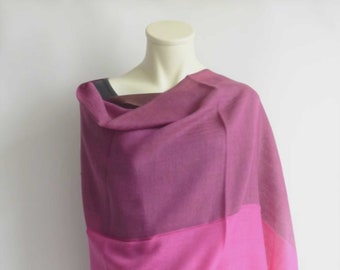 XXL light wool scarf stole scarf wool colorful magenta brown pink
