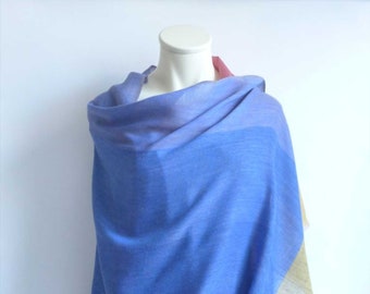 XXL light wool scarf stole scarf wool colorful red blue green yellow