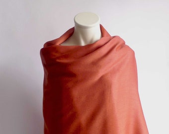 Wool&silk, XXL scarf, stole, soft, rust, orange