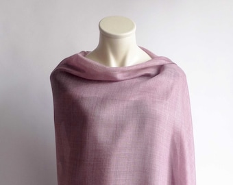 Wool/silk, light, airy, stole, XXL scarf, soft pink, melange