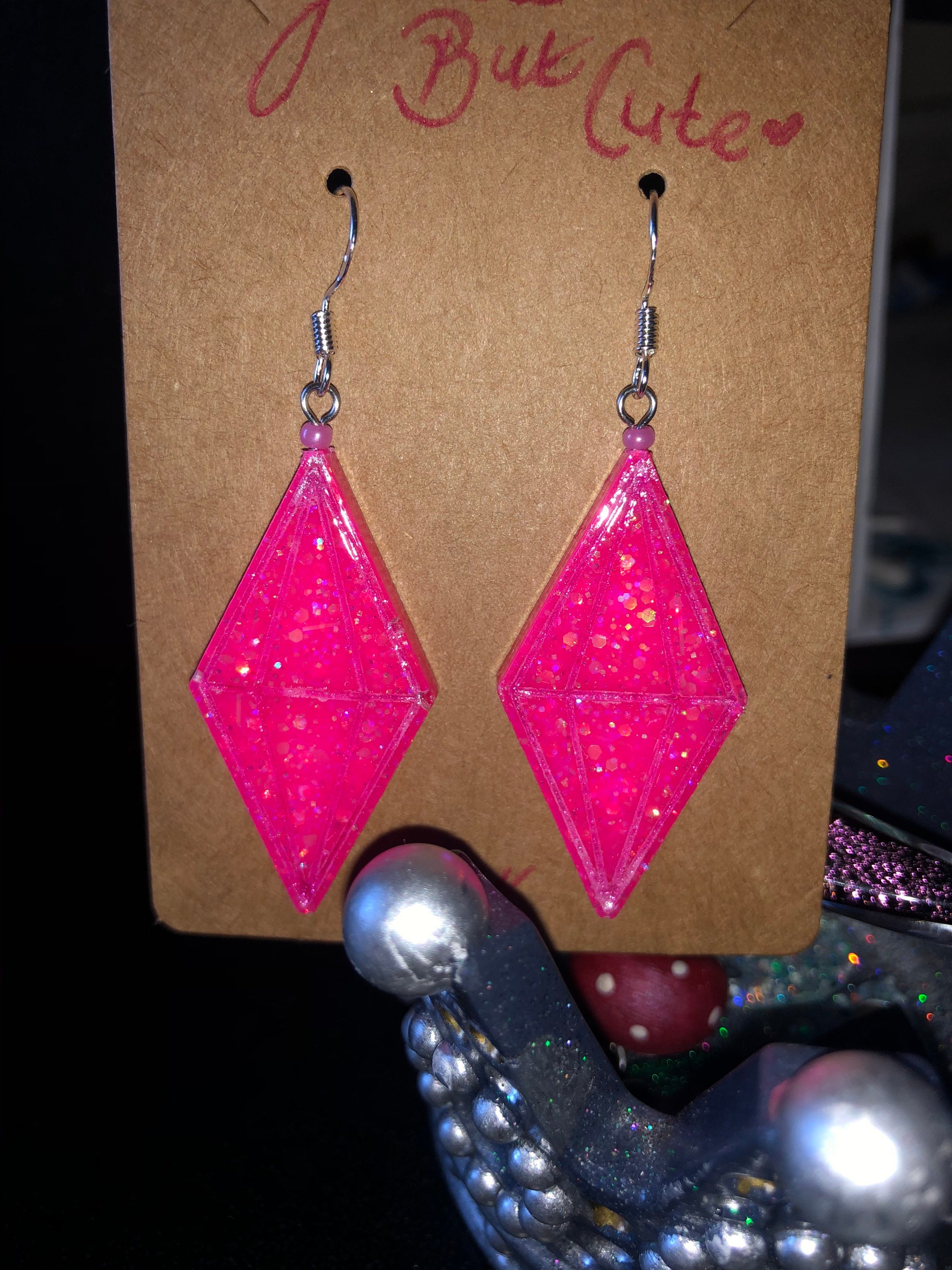 Plumbob style earrings pink/flirty emotion Etsy