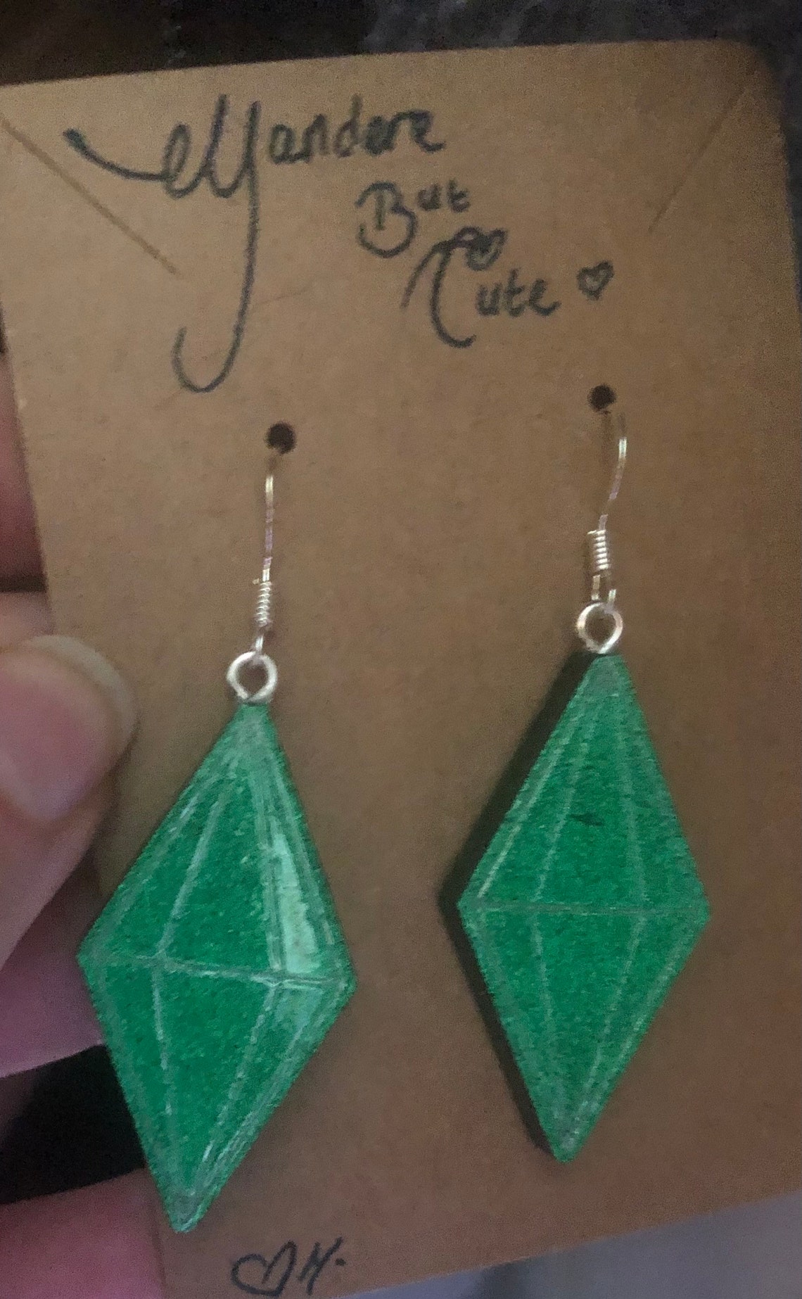 Plumbob style earrings glow in the dark Etsy