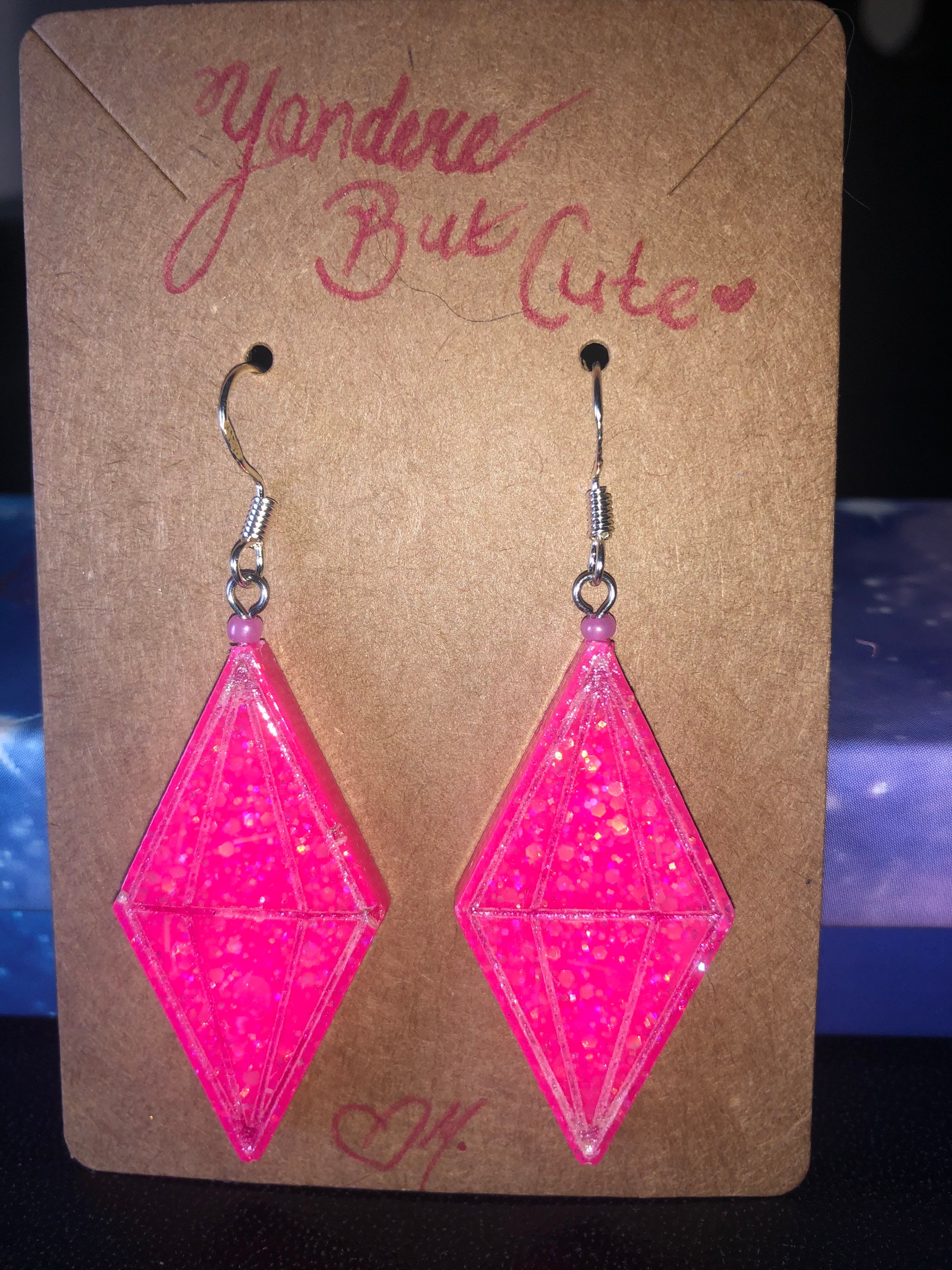 Plumbob style earrings pink/flirty emotion Etsy