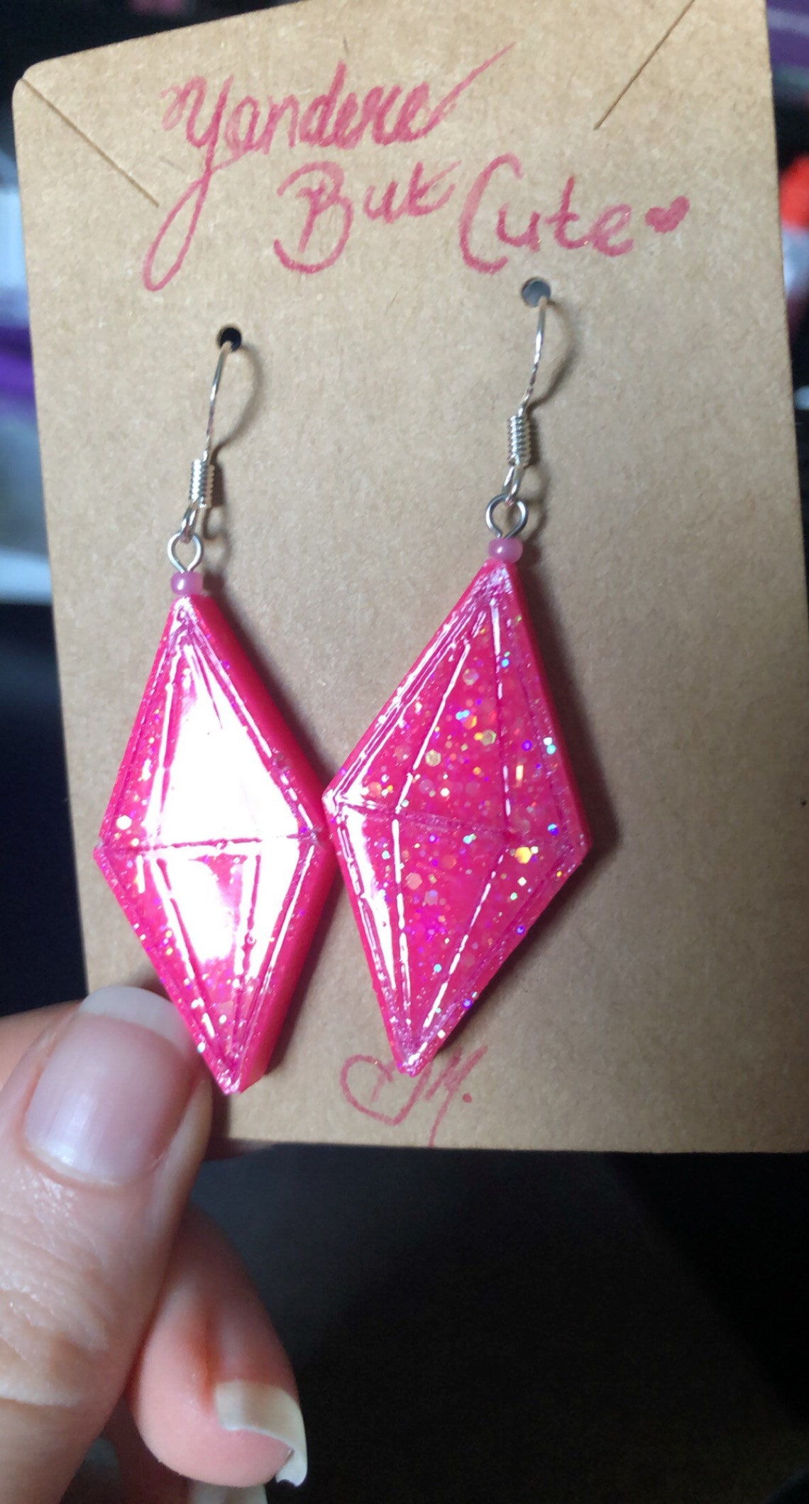 Plumbob style earrings pink/flirty emotion Etsy