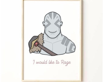 Grog Print - Critical Role Inspired Print - Vox Machina Inspired Print - Geeky Print