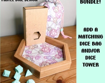 Pastel Dice Dice Tray Bundel - Voeg Dice Tower en/of Bijpassende Dice Bag toe - Pastel Dice - Handgemaakt