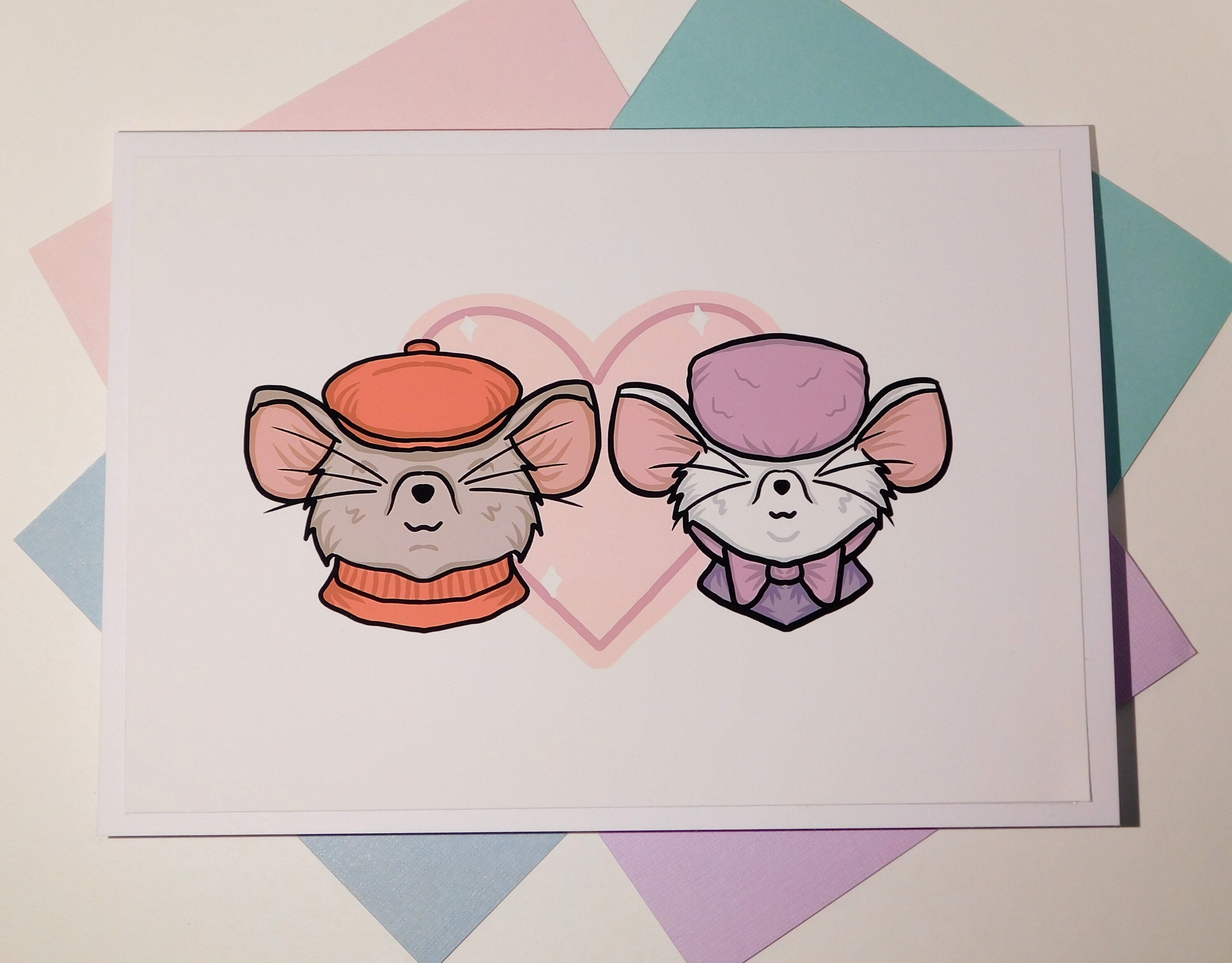 Bernard And Miss Bianca Greetings Card Disney Inspired Etsy