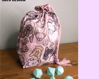 Cats Dice Bag - Handmade Dice Bag