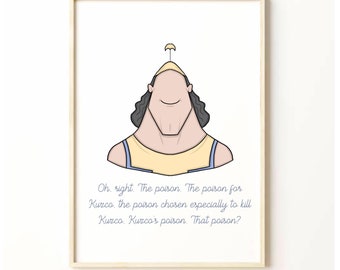 Kronk Print - Disney Inspired Print - Emperors New Groove Inspired Print - FRAME NOT INCLUDED