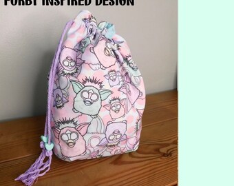 Furby Inspired Pastel Dice Bag - Handmade Dice Bag - Geeky Design