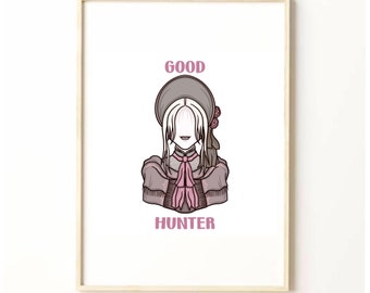 Good Hunter Print - Bloodborne Inspired Print - FRAME NOT INCLUDED - Geeky Gift - Video Game Art