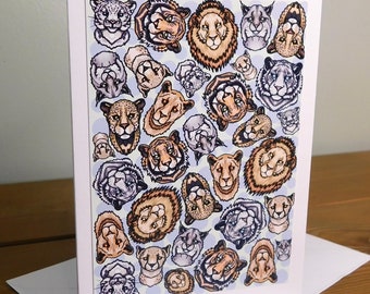 Big Cats Greetings Card - Birthday Card