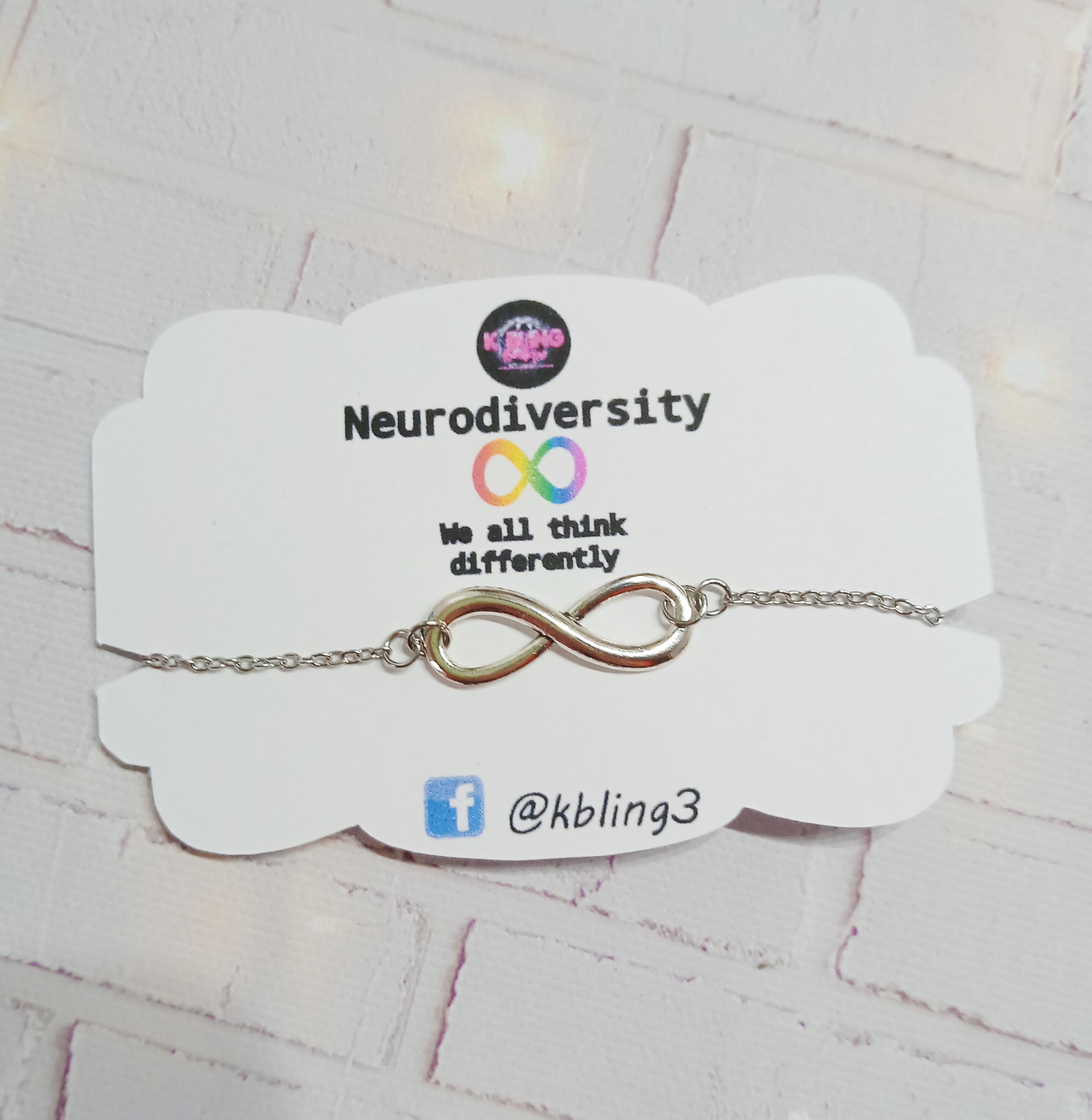 Neurodiversity Autism Acceptance Rainbow Infinity Symbol Bracelet Chain ...