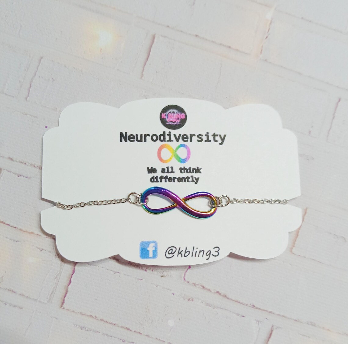 Neurodiversity Autism Acceptance Rainbow Infinity Symbol Bracelet Chain ...