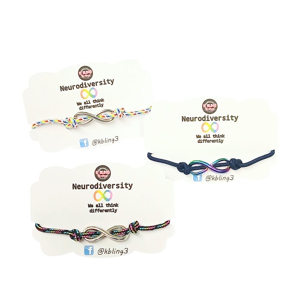 Neurodivergent Bracelet: Neurodiversity, Autism, ADHD Pride Rainbow Infinity Symbol