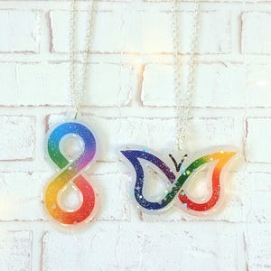 Neurodiversity Autism acceptance rainbow infinity symbol necklace chain eternity