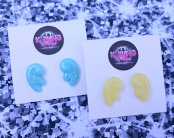 Angel fairy  wing studs glitter ROCKABILLY  girls earrings
