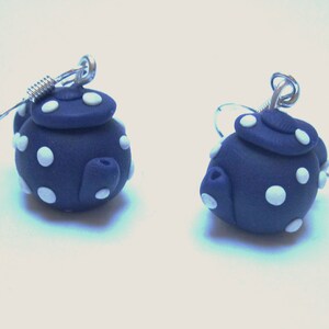 Purple Polymer Clay Teapot Earrings, Purple Teapot, Clay Teapot Jewellery, Purple Tea Jewellery, Polymer Clay Tea Jewelry, Teapot Earrings