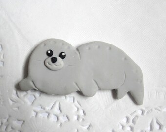 Seal Magnet, Polymer Clay Seal Magnet, Cute Scottish Animal Magnet